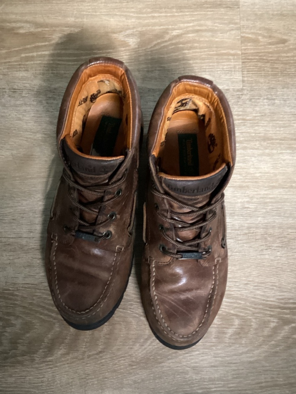 Timberland Brown Leather Chukka Moc Boots Size 8.5M